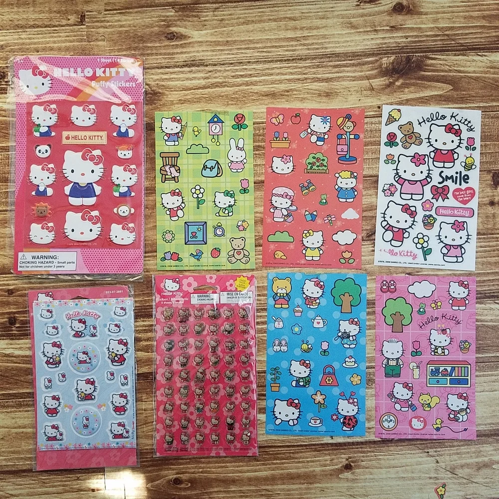Hello Kitty Stationery Gift Set Lot Tote Bag Stickers Notepad Magnetic Sanrio